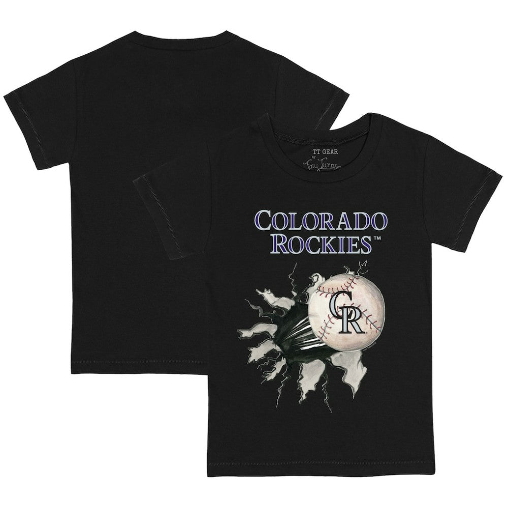 Colorado Rockies Tiny Turnip Youth Baseball Tear T-Shirt - Black - MLB on Sale