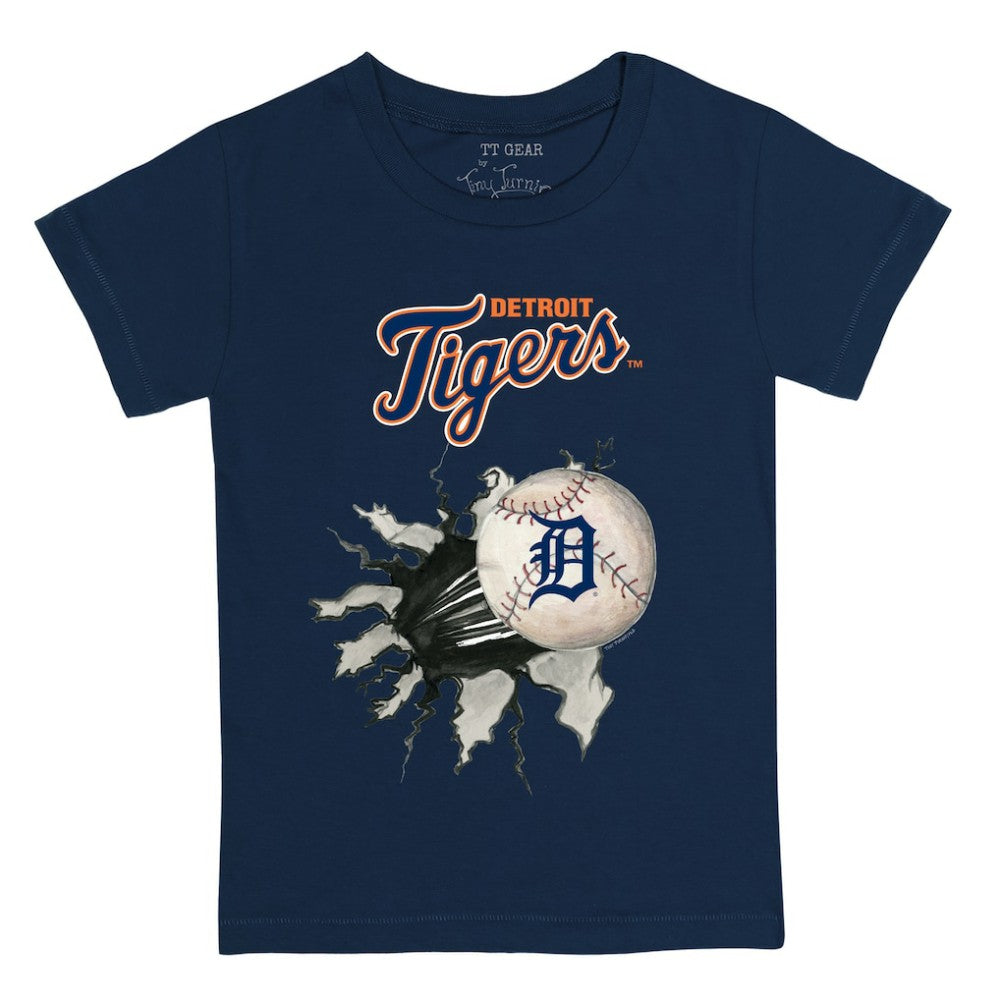 Detroit Tigers Tiny Turnip Youth Baseball Tear T-Shirt - Navy - MLB Discount
