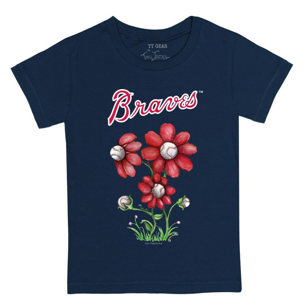 Atlanta Braves Tiny Turnip Youth Blooming Baseballs T-Shirt - Navy - MLB on Sale