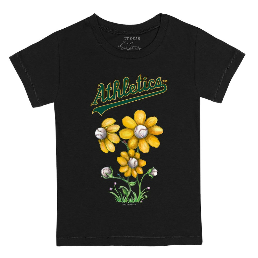 Athletics Tiny Turnip Youth Blooming Baseballs T-Shirt - Black - MLB Online
