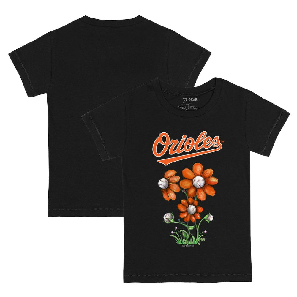 Baltimore Orioles Tiny Turnip Youth Blooming Baseballs T-Shirt - Black - MLB Lifestyle