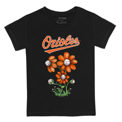 Baltimore Orioles Tiny Turnip Youth Blooming Baseballs T-Shirt - Black - MLB Lifestyle