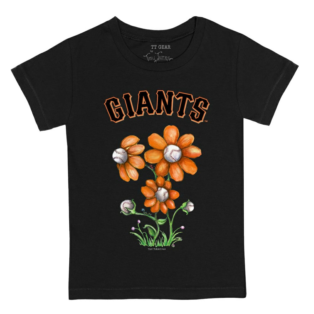 San Francisco Giants Tiny Turnip Youth Blooming Baseballs T-Shirt - Black - MLB on Sale