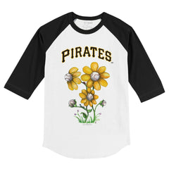 Pittsburgh Pirates Tiny Turnip Youth Blooming Baseballs 3/4-Sleeve Raglan T-Shirt - White/Black - MLB Sale