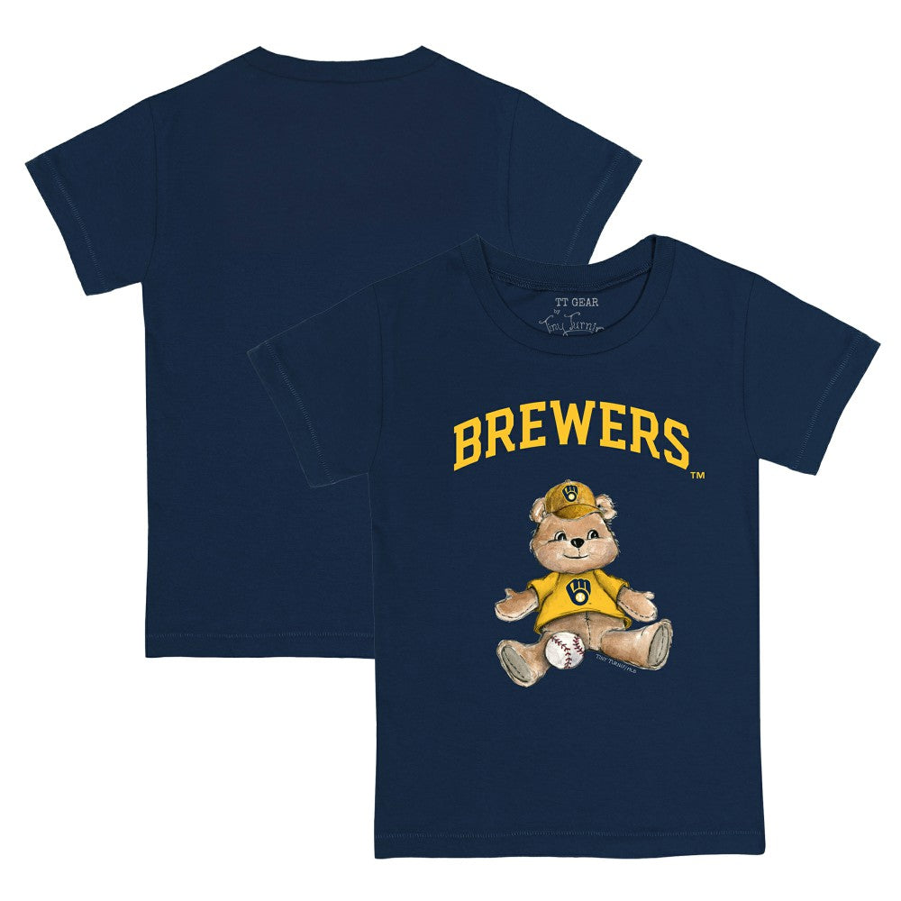 Milwaukee Brewers Tiny Turnip Youth Teddy Boy T-Shirt - Navy - MLB Discount