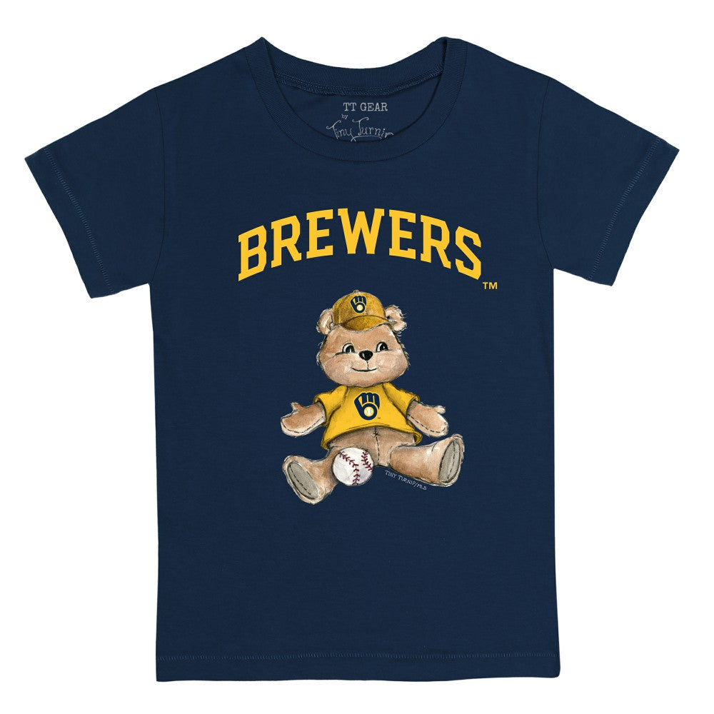 Milwaukee Brewers Tiny Turnip Youth Teddy Boy T-Shirt - Navy - MLB Discount