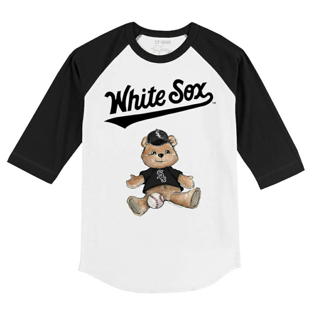 Chicago White Sox Tiny Turnip Youth Teddy Boy 3/4-Sleeve Raglan T-Shirt - White/Black - MLB Online