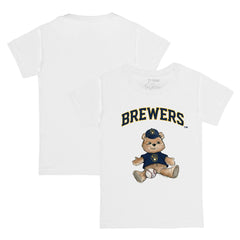 Milwaukee Brewers Tiny Turnip Youth Teddy Boy T-Shirt - White - MLB Discount
