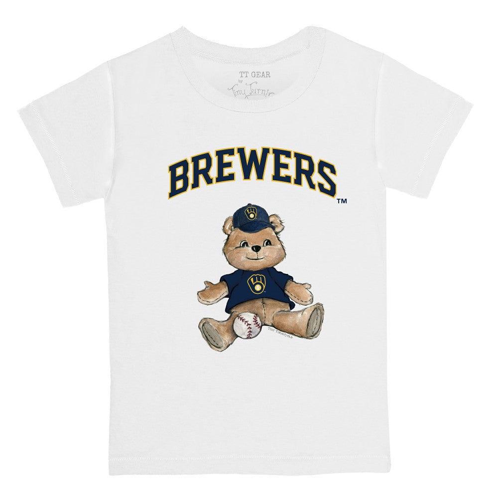 Milwaukee Brewers Tiny Turnip Youth Teddy Boy T-Shirt - White - MLB Discount