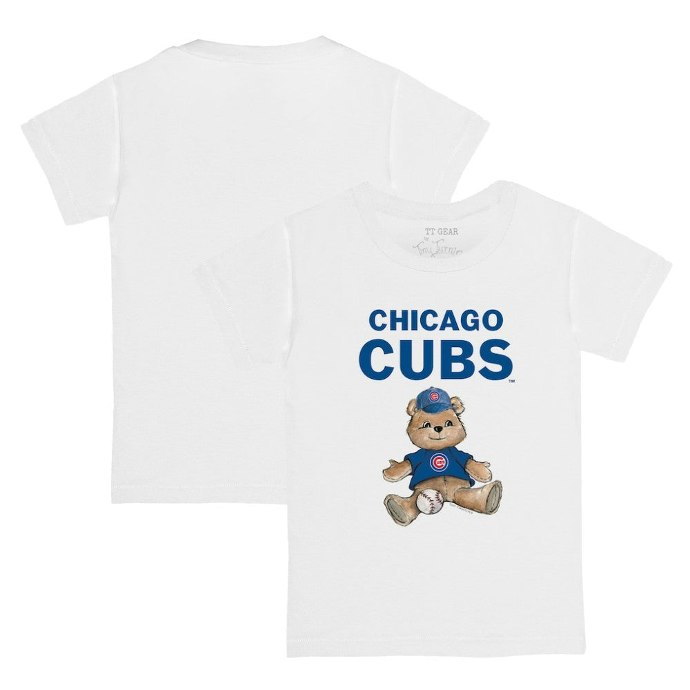 Chicago Cubs Tiny Turnip Youth Teddy Boy T-Shirt - White - MLB Sale