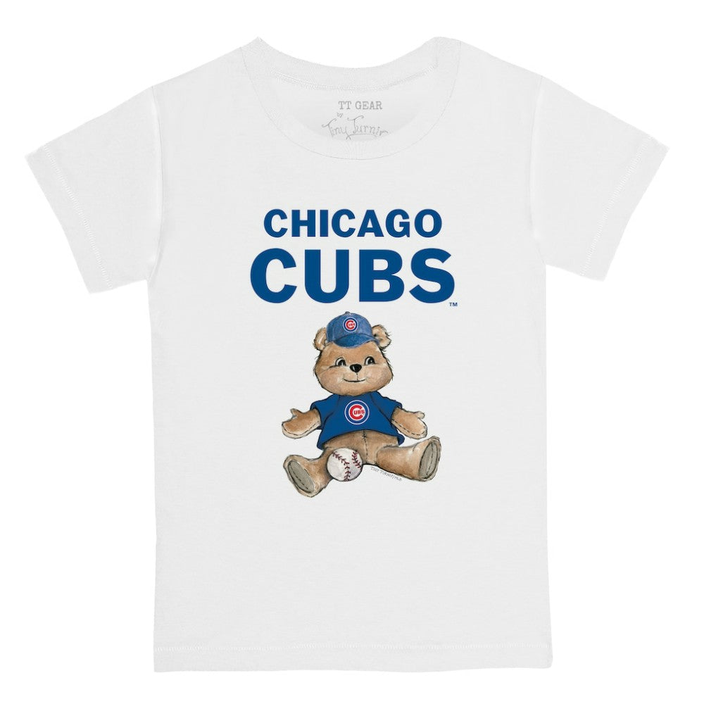 Chicago Cubs Tiny Turnip Youth Teddy Boy T-Shirt - White - MLB Sale