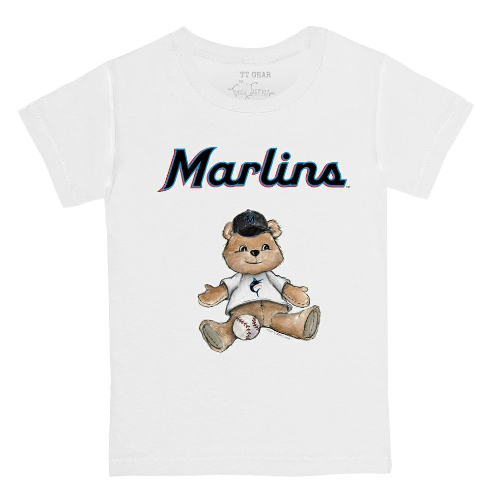 Miami Marlins Tiny Turnip Youth Teddy Boy T-Shirt - White - MLB Sale