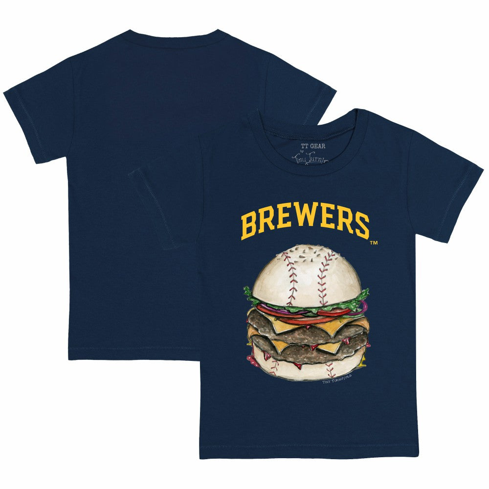 Milwaukee Brewers Tiny Turnip Youth Burger T-Shirt - Navy - MLB Lifestyle