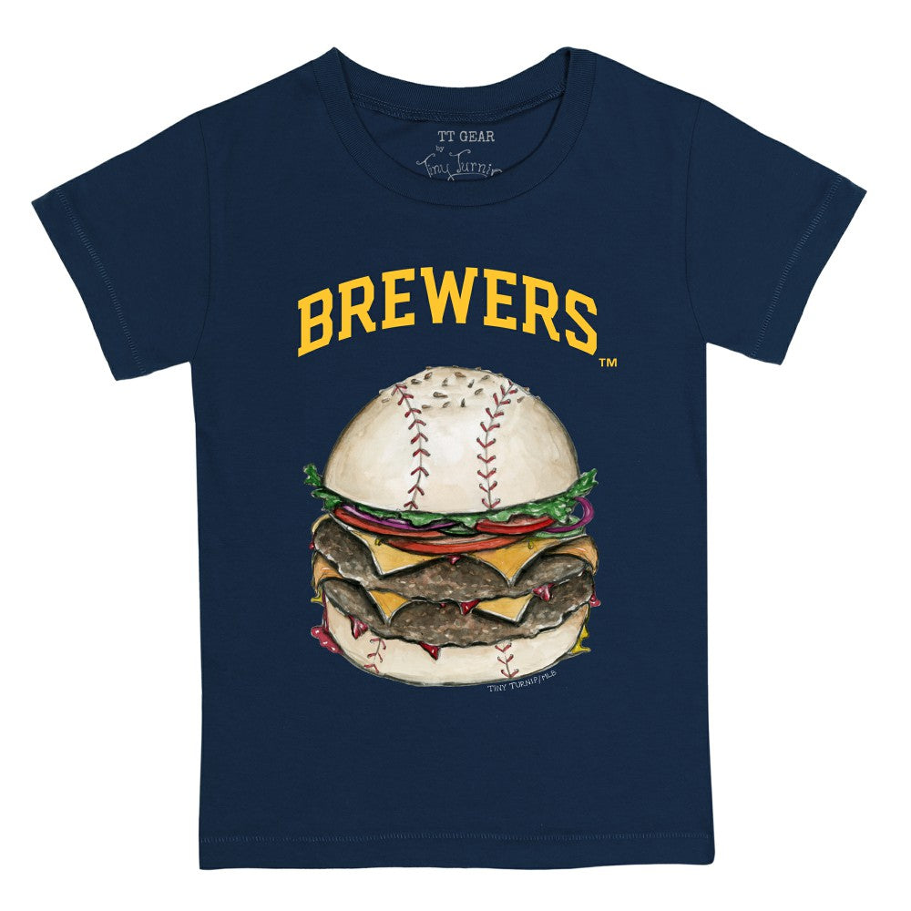 Milwaukee Brewers Tiny Turnip Youth Burger T-Shirt - Navy - MLB Lifestyle