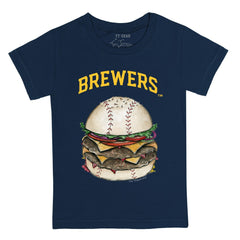 Milwaukee Brewers Tiny Turnip Youth Burger T-Shirt - Navy - MLB Lifestyle