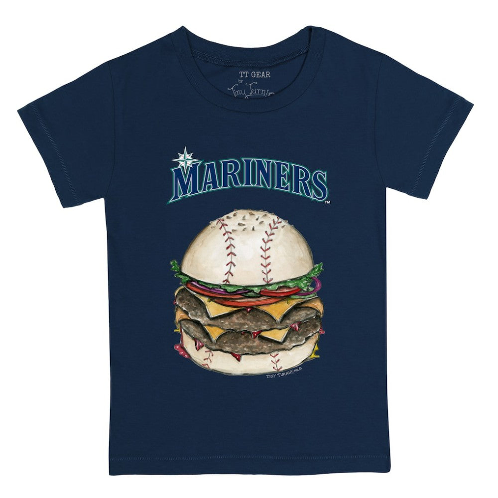 Seattle Mariners Tiny Turnip Youth Burger T-Shirt - Navy - MLB Lifestyle