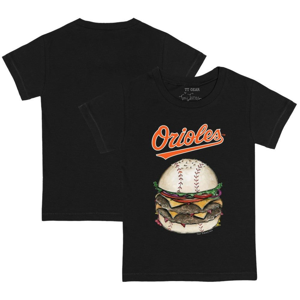 Baltimore Orioles Tiny Turnip Youth Burger T-Shirt - Black - MLB Sale