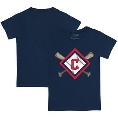 Cleveland Guardians Tiny Turnip Youth Diamond Cross Bats T-Shirt - Navy - MLB on Sale