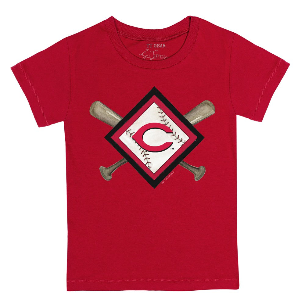 Cincinnati Reds Tiny Turnip Youth Diamond Cross Bats T-Shirt - Red - MLB on Sale