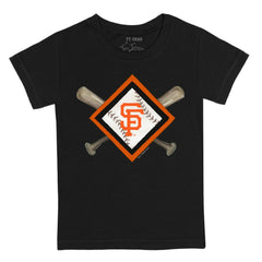 San Francisco Giants Tiny Turnip Youth Diamond Cross Bats T-Shirt - Black - MLB Online
