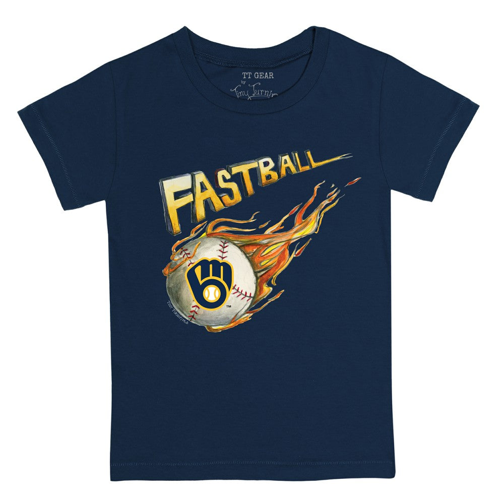 Milwaukee Brewers Tiny Turnip Youth Fastball T-Shirt - Navy - MLB Lifestyle