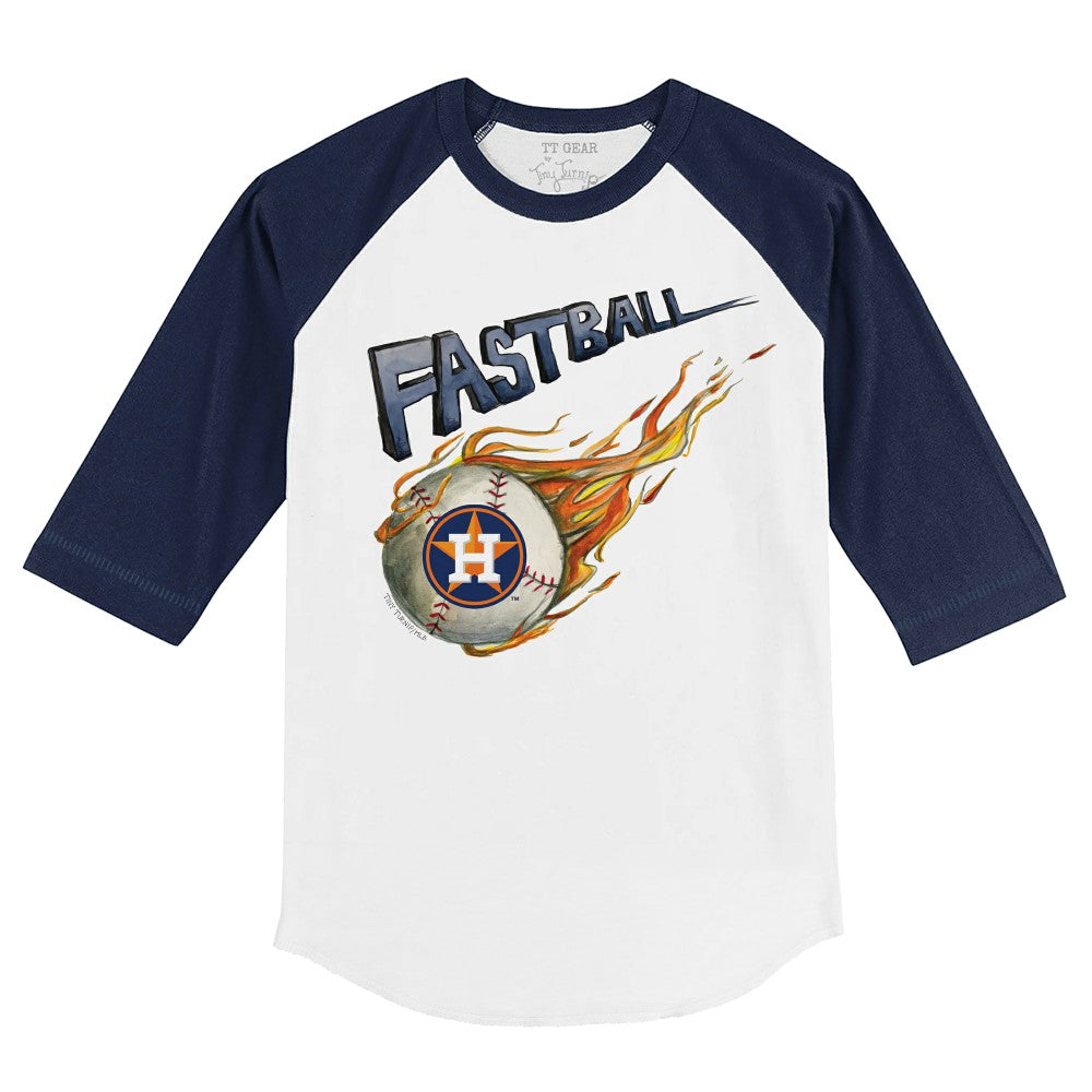 Houston Astros Tiny Turnip Youth Fastball 3/4-Sleeve Raglan T-Shirt - White/Navy - MLB Lifestyle