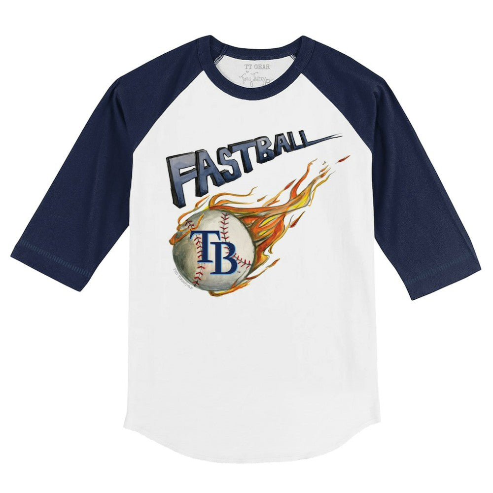 Tampa Bay Rays Tiny Turnip Youth Fastball 3/4-Sleeve Raglan T-Shirt - White/Navy - MLB Discount