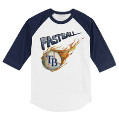 Tampa Bay Rays Tiny Turnip Youth Fastball 3/4-Sleeve Raglan T-Shirt - White/Navy - MLB Discount