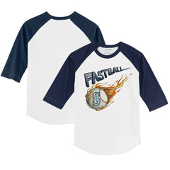 Seattle Mariners Tiny Turnip Youth Fastball 3/4-Sleeve Raglan T-Shirt - White/Navy - MLB Online