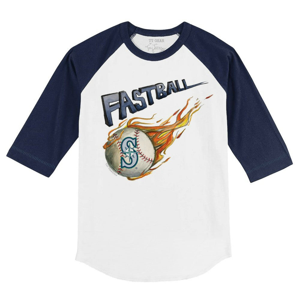 Seattle Mariners Tiny Turnip Youth Fastball 3/4-Sleeve Raglan T-Shirt - White/Navy - MLB Online