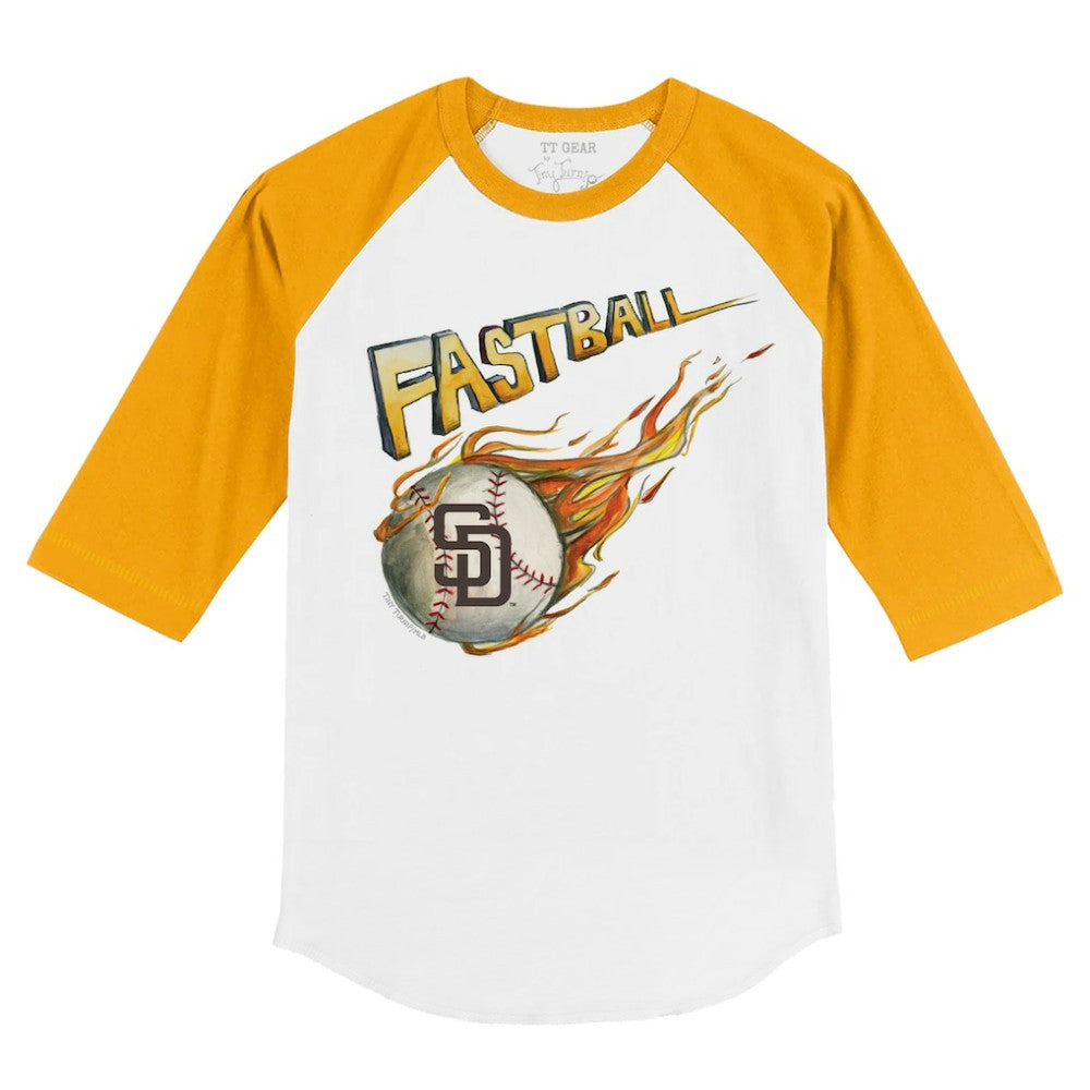 San Diego Padres Tiny Turnip Youth Fastball 3/4-Sleeve Raglan T-Shirt - White/Gold - MLB Online