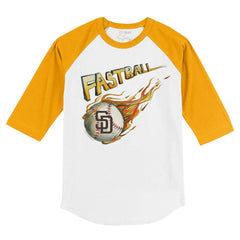 San Diego Padres Tiny Turnip Youth Fastball 3/4-Sleeve Raglan T-Shirt - White/Gold - MLB Online