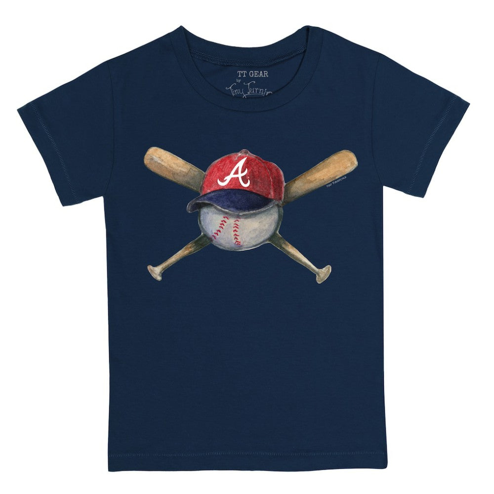 Atlanta Braves Tiny Turnip Youth Hat Crossbats T-Shirt - Navy - MLB Lifestyle