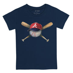 Atlanta Braves Tiny Turnip Youth Hat Crossbats T-Shirt - Navy - MLB Lifestyle