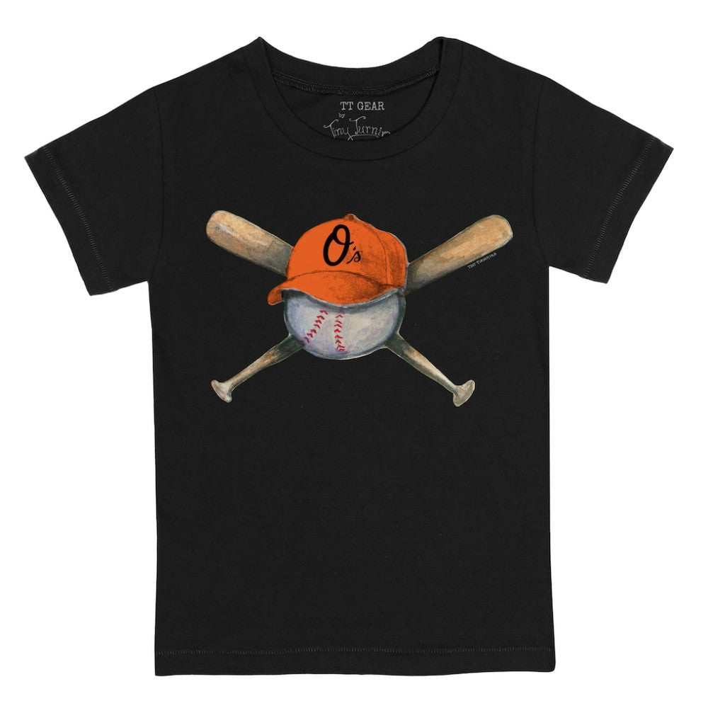 Baltimore Orioles Tiny Turnip Youth Hat Crossbats T-Shirt - Black - MLB on Sale