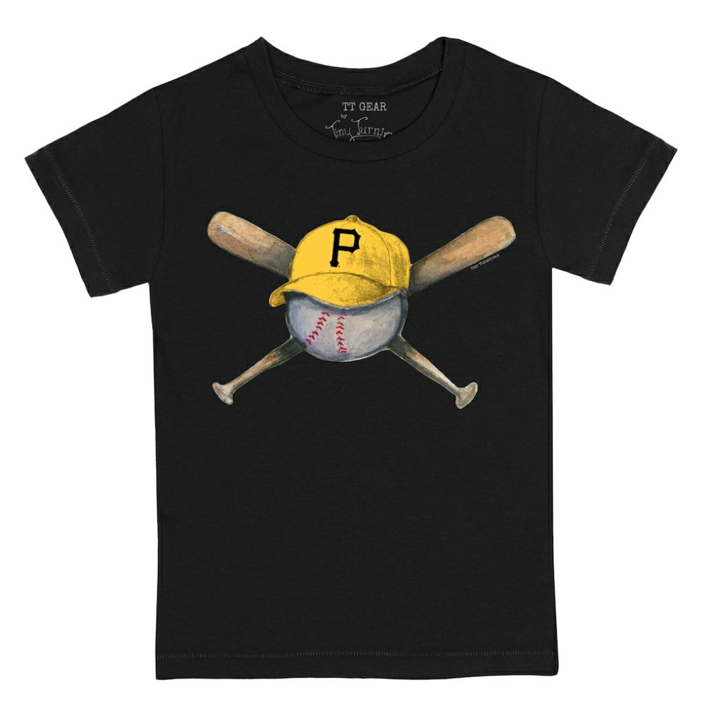 Pittsburgh Pirates Tiny Turnip Youth Hat Crossbats T-Shirt - Black - MLB Discount