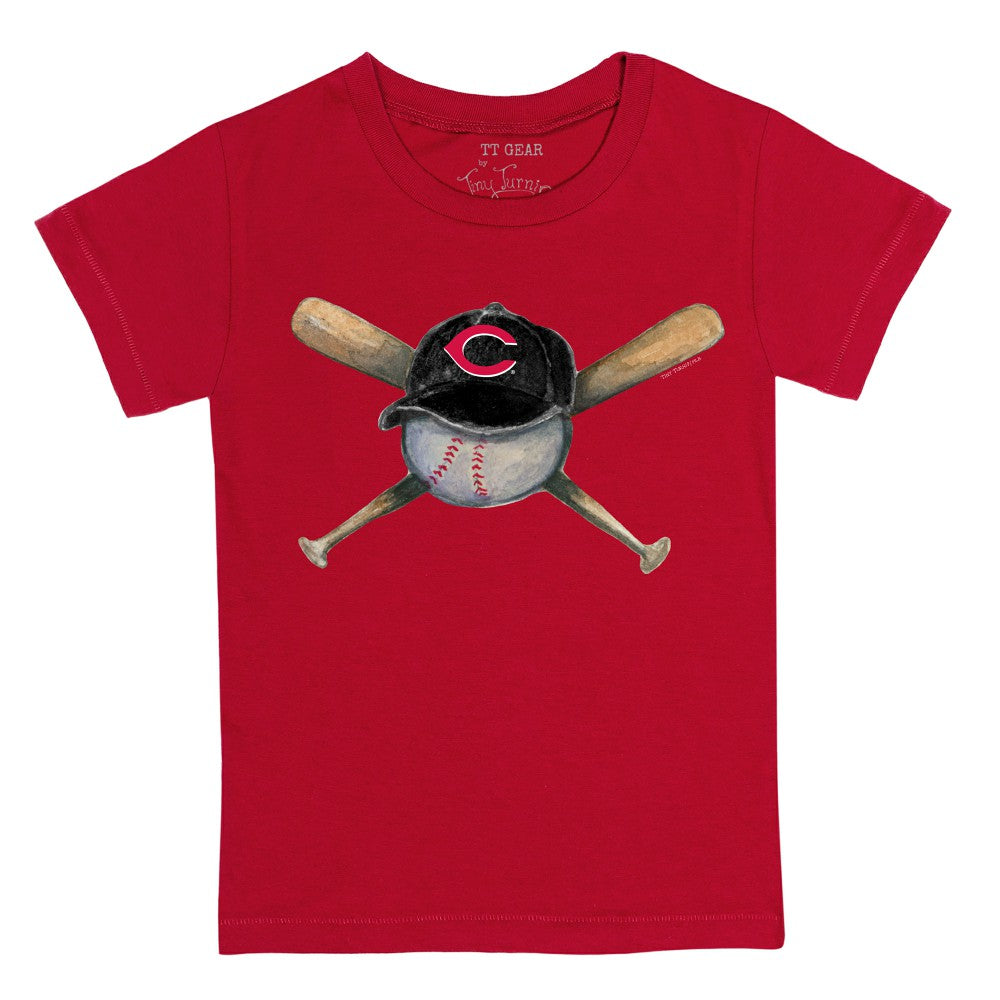 Cincinnati Reds Tiny Turnip Youth Hat Crossbats T-Shirt - Red - MLB Lifestyle