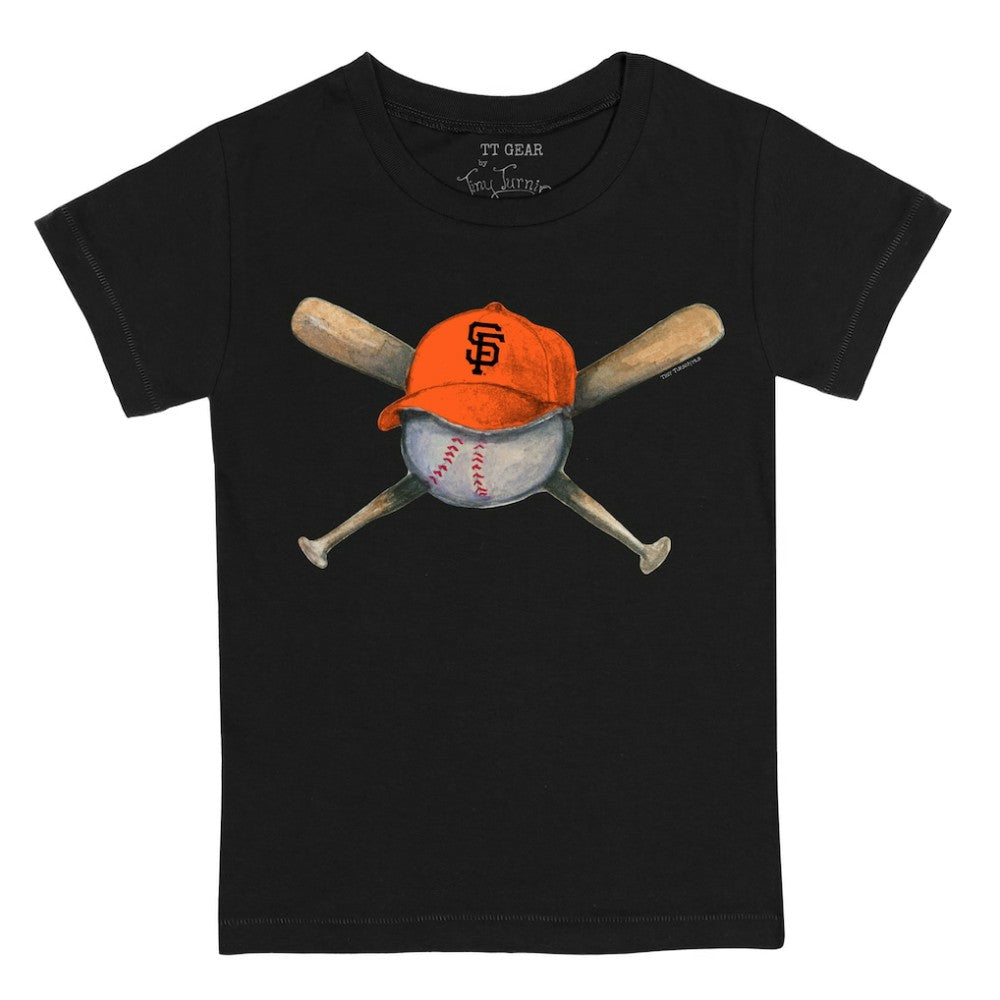 San Francisco Giants Tiny Turnip Youth Hat Crossbats T-Shirt - Black - MLB Online