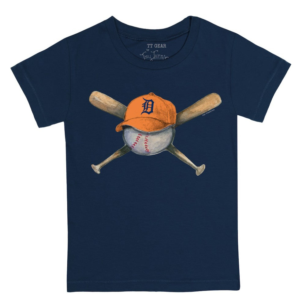 Detroit Tigers Tiny Turnip Youth Hat Crossbats T-Shirt - Navy - MLB Discount