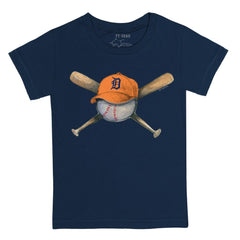 Detroit Tigers Tiny Turnip Youth Hat Crossbats T-Shirt - Navy - MLB Discount