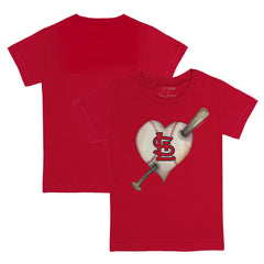 St. Louis Cardinals Tiny Turnip Youth Heart Bat T-Shirt - Red - MLB Discount