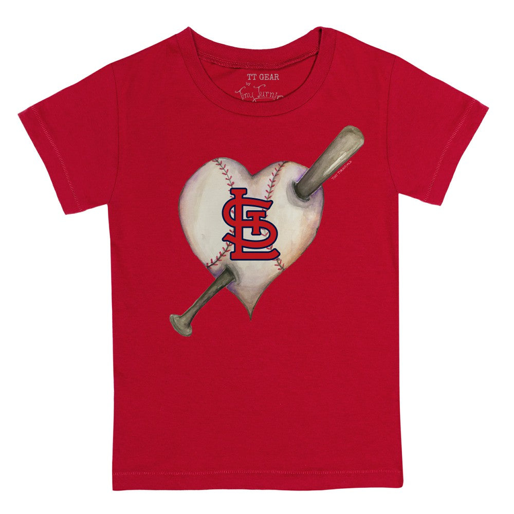 St. Louis Cardinals Tiny Turnip Youth Heart Bat T-Shirt - Red - MLB Discount