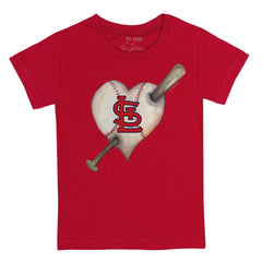 St. Louis Cardinals Tiny Turnip Youth Heart Bat T-Shirt - Red - MLB Discount