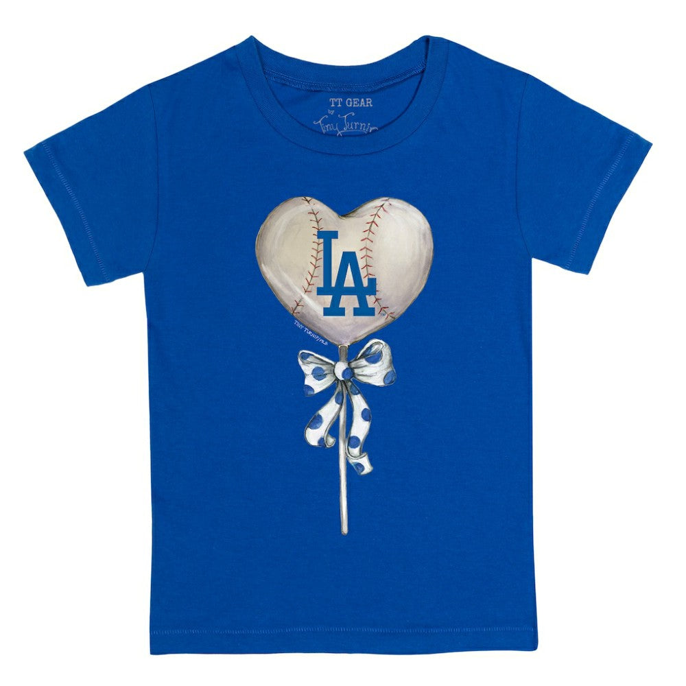 Los Angeles Dodgers Tiny Turnip Youth Heart Lolly T-Shirt - Royal - MLB Sale