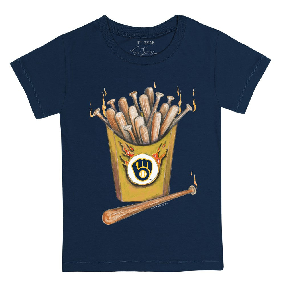 Milwaukee Brewers Tiny Turnip Youth Hot Bats T-Shirt - Navy - MLB on Sale