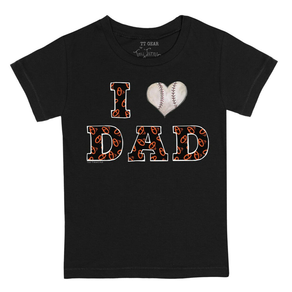 Baltimore Orioles Tiny Turnip Youth I Love Dad T-Shirt - Black - MLB Discount