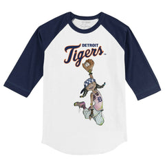 Detroit Tigers Tiny Turnip Youth Jada 3/4-Sleeve Raglan T-Shirt - White/Navy - MLB Sale