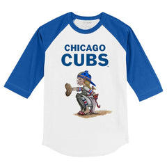 Chicago Cubs Tiny Turnip Youth Kate 3/4-Sleeve Raglan T-Shirt - White/Royal - MLB Sale