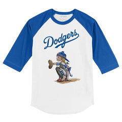 Los Angeles Dodgers Tiny Turnip Youth Kate 3/4-Sleeve Raglan T-Shirt - White/Royal - MLB Online