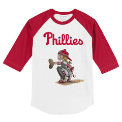 Philadelphia Phillies Tiny Turnip Youth Kate 3/4-Sleeve Raglan T-Shirt - White/Red - MLB Online